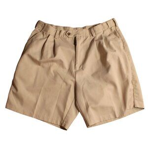 IZOD Mens Beige Pleated Shorts Size 36 Casual Classic Shorts